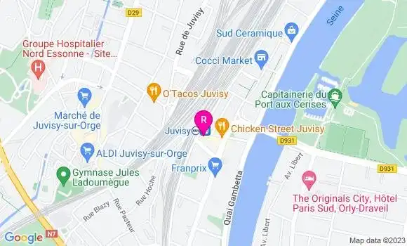 Localisation Restaurant  Aux Deux Gares