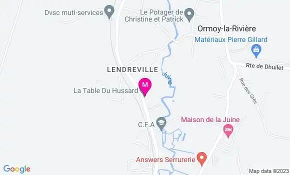 Localisation Restaurant  La Table du Hussard
