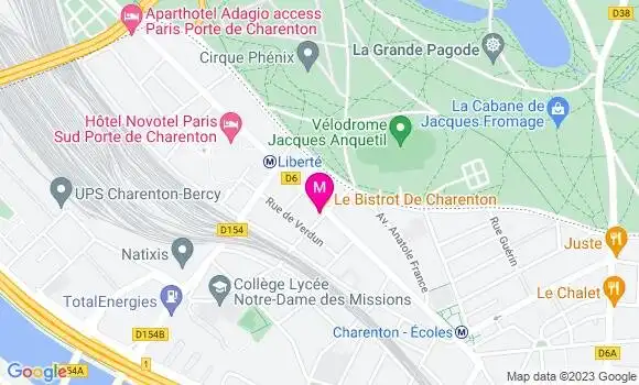 Localisation Le Bistrot de Charenton