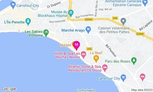 Localisation Crêperie Le Surf