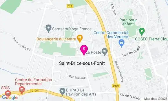 Localisation Restaurant Bar Au Coeur de Saint Brice