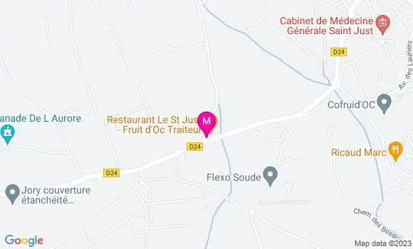 Localisation Restaurant  Le Saint Just