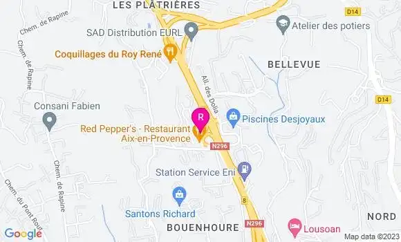 Localisation Restaurant Bar Red Pepper