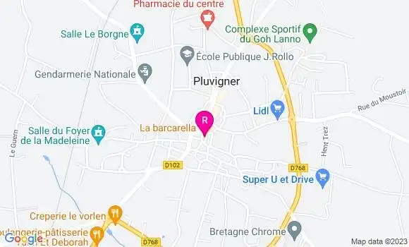Localisation Restaurant  La Pluvignoise