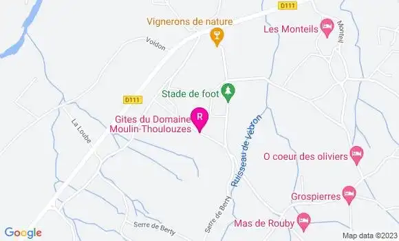 Localisation Restaurant  Domaine Moulin Thoulouzes