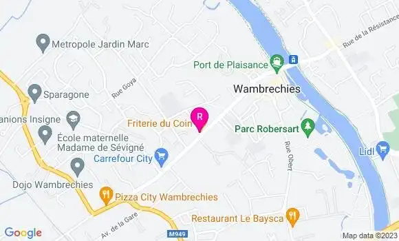 Localisation Restaurant  Friterie du Coin