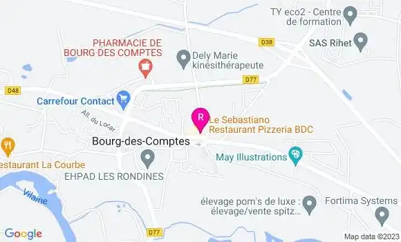 Localisation Pizzeria Le Sebastiano
