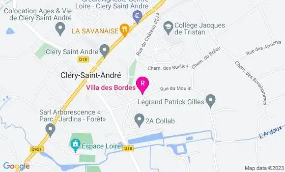 Localisation Restaurant  Villa des Bordes
