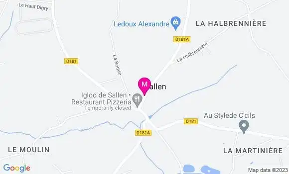 Localisation Pizzeria Igloo de Sallen
