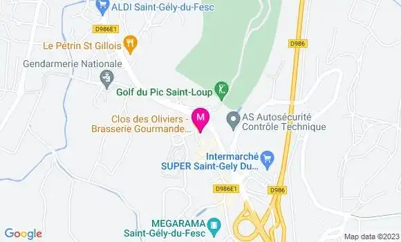 Localisation Restaurant  Clos des Oliviers