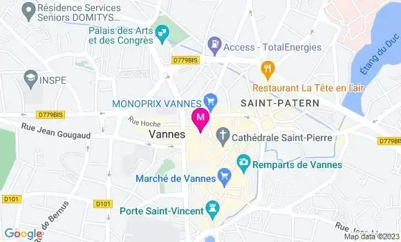 Localisation Crêperie Au Vieux Vannes