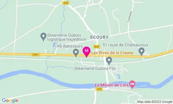 Localisation Restaurant  Les Rives de la Creuse