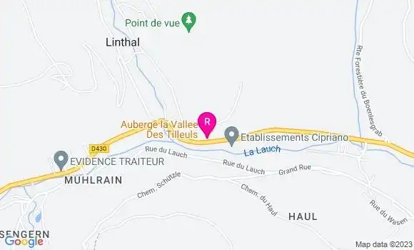 Localisation Auberge La Vallée des Tilleuls