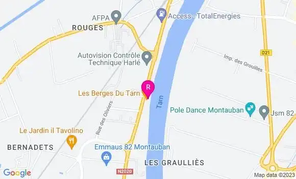 Localisation Restaurant  O Berges du Tarn