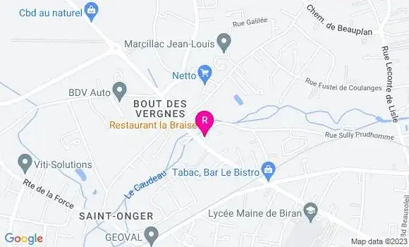 Localisation Restaurant  La Braise