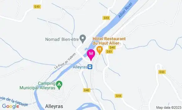 Localisation Hôtel Restaurant du Haut Allier