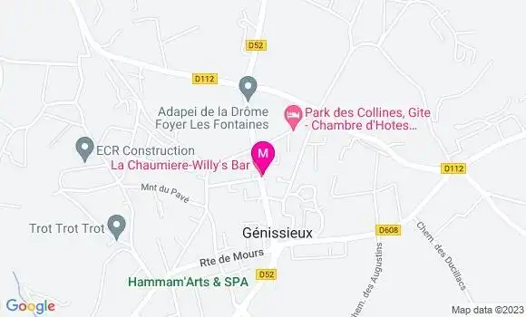 Localisation Restaurant Hôtel  La Chaumiere Willy