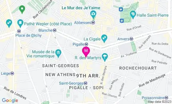 Localisation Le Bistrot du 9ème