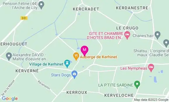 Localisation Auberge de Kerhinet