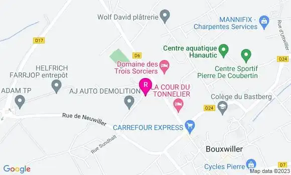 Localisation Restaurant  A la Fontaine de Hanau