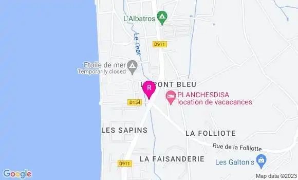 Localisation Restaurant  Le Pont Bleu
