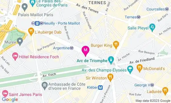 Localisation Restaurant  Le 16 Grande Armee