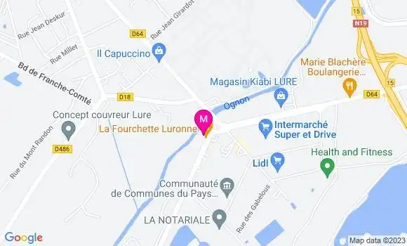 Localisation Restaurant  La Fourchette Luronne