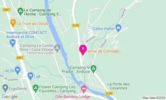 Localisation Restaurant  La Ferme de Cornadel