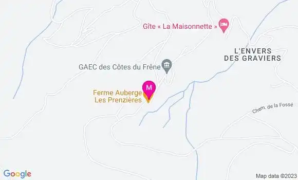 Localisation Restaurant  Ferme Auberge Les Prenzières