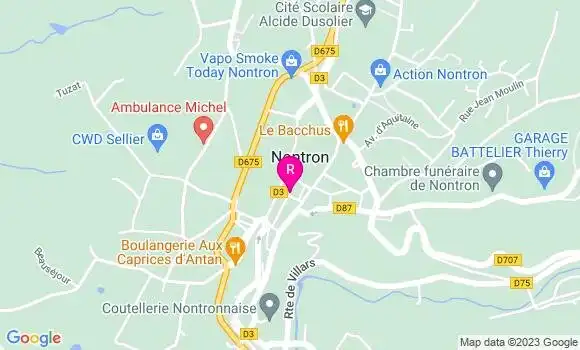 Localisation Pizzeria Les Bains Douches