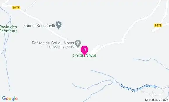 Localisation Restaurant  Refuge du Col du Noyer
