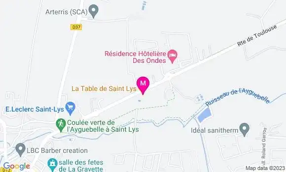 Localisation Restaurant  La Table de Saint Lys