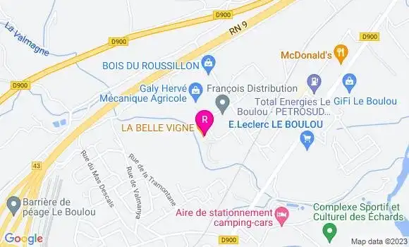 Localisation Restaurant  La Belle Vigne