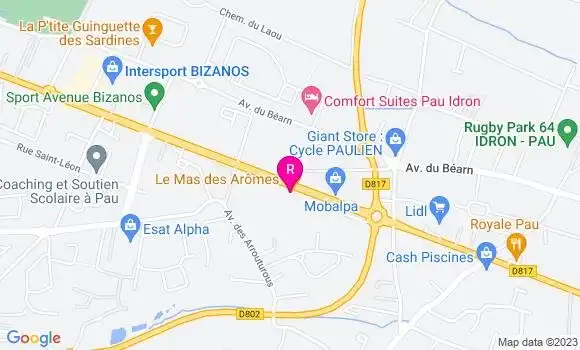 Localisation Restaurant  Le Mas des Arômes