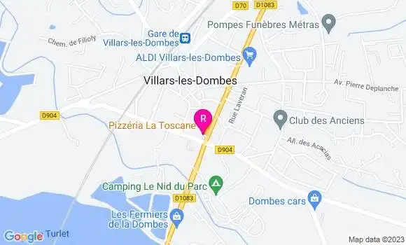 Localisation Pizzeria La Toscane