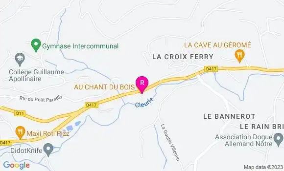Localisation Restaurant  Au Chant du Bois
