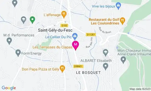 Localisation Restaurant  Les Terrasses du Clapas