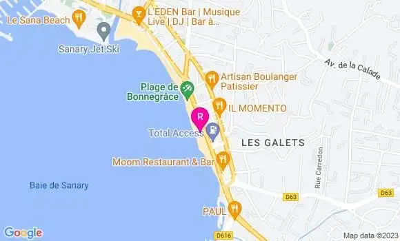 Localisation Restaurant  Blues Beach