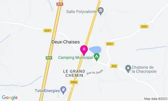 Localisation Restaurant  Le Relais de Deux Chaises