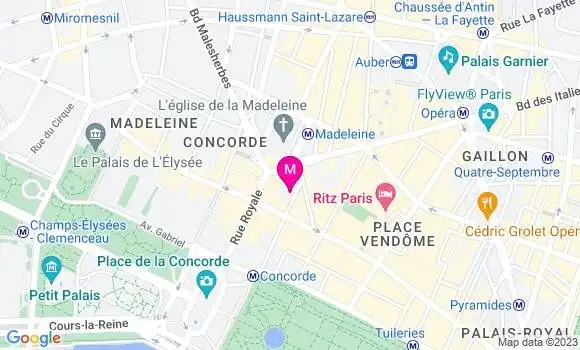 Localisation Restaurant  Relais Madeleine