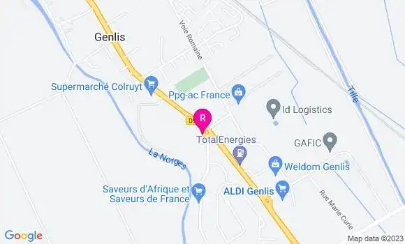 Localisation Restaurant  Les Terrasses de Genlis