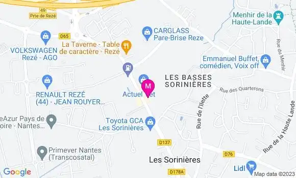 Localisation Restaurant  Street West