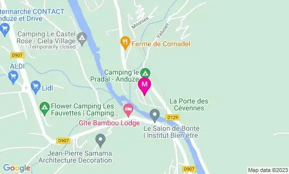 Localisation Restaurant  Camping le Pradal