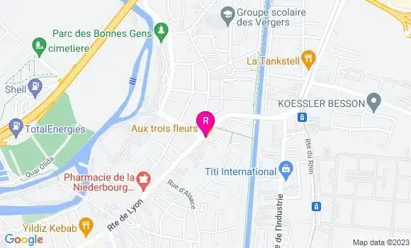 Localisation Restaurant  Aux Trois Fleurs