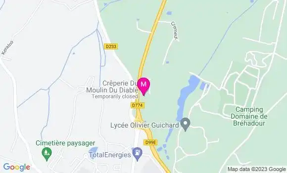 Localisation Crêperie du Moulin du Diable