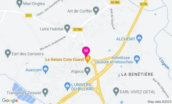 Localisation Restaurant  Le Relais Côte Ouest