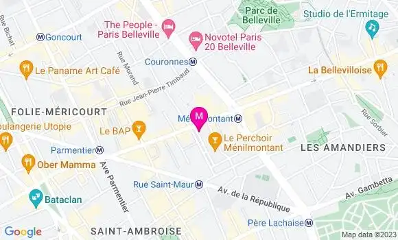 Localisation Restaurant Bar Chez Bouboule Oberkampf