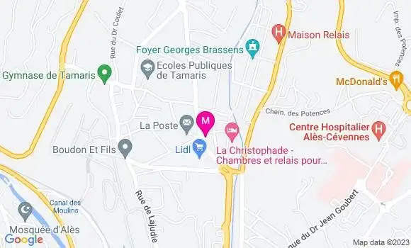 Localisation Pizzeria Le Tamaris