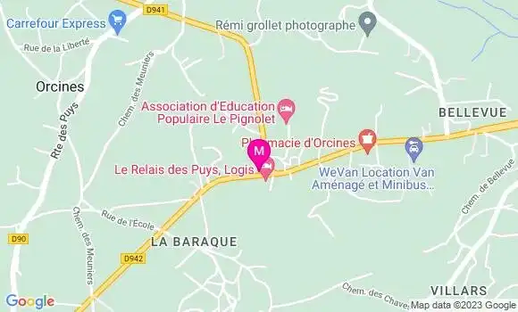 Localisation Auberge de la Baraque