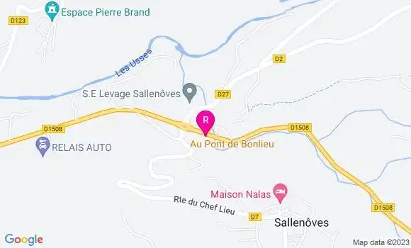 Localisation Auberge du Pont de Bonlieu